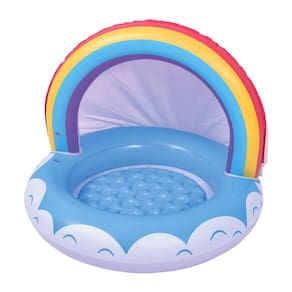 Piscina Inflável Infantil Arco Iris Com Cobertura 40 Litros Jilong