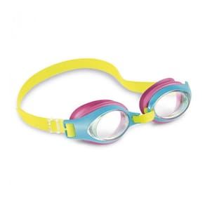 Óculos De Natação Infantil Mergulho Junior Lente Policarbonato Intex Azul-rosa