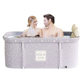 Banheira Dobrável Retangular Com Acessorios Cinza Vg+
