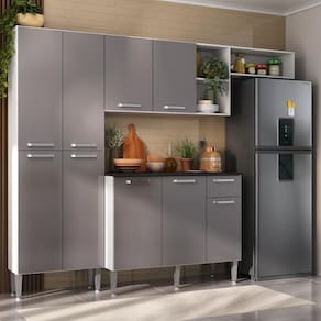 Armário De Cozinha Compacta 228cm Com Balcão Multimóveis