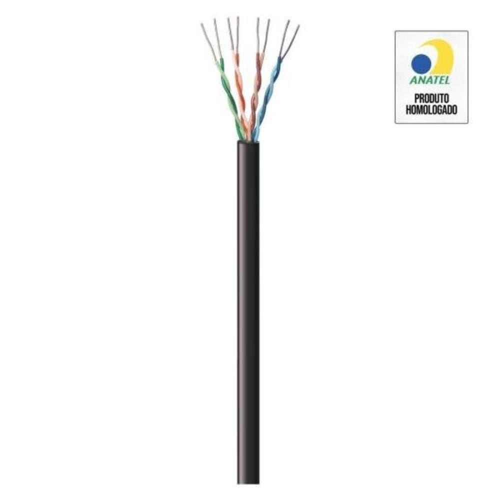 Cabo de Rede CAT5e 305m Fortrek Preto FK500C