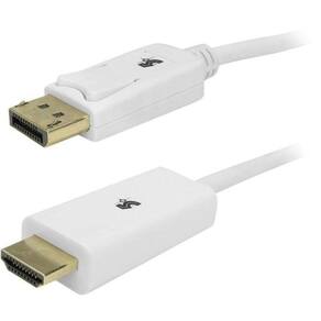 Cabo Displayport Para HDMI 2M Branco Com Trava
