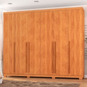 Guarda-Roupa Casal Finesse 6 Portas 8 Gavetas 100% Mdf Cinamomo - Pnr Móveis