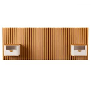 Cabeceira Queen Buriti 2 Gaveta Ripado Off White/Natural - Jb Bechara