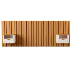 Cabeceira Queen Buriti 2 Gavetas Ripado Off White/Natural - Jb Bechara
