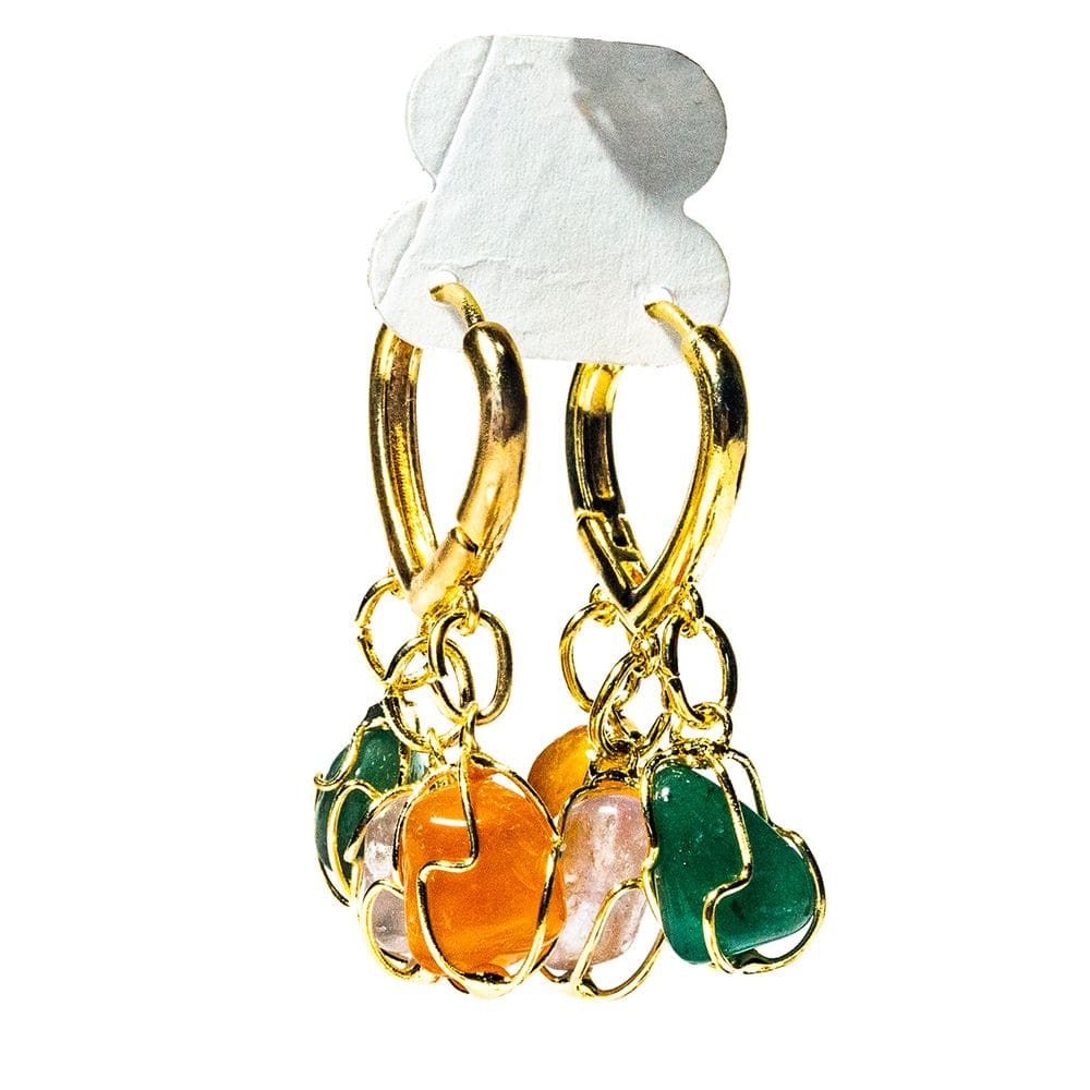 Brinco Trio do Coração Misto Dourado Fecho Tranqueta