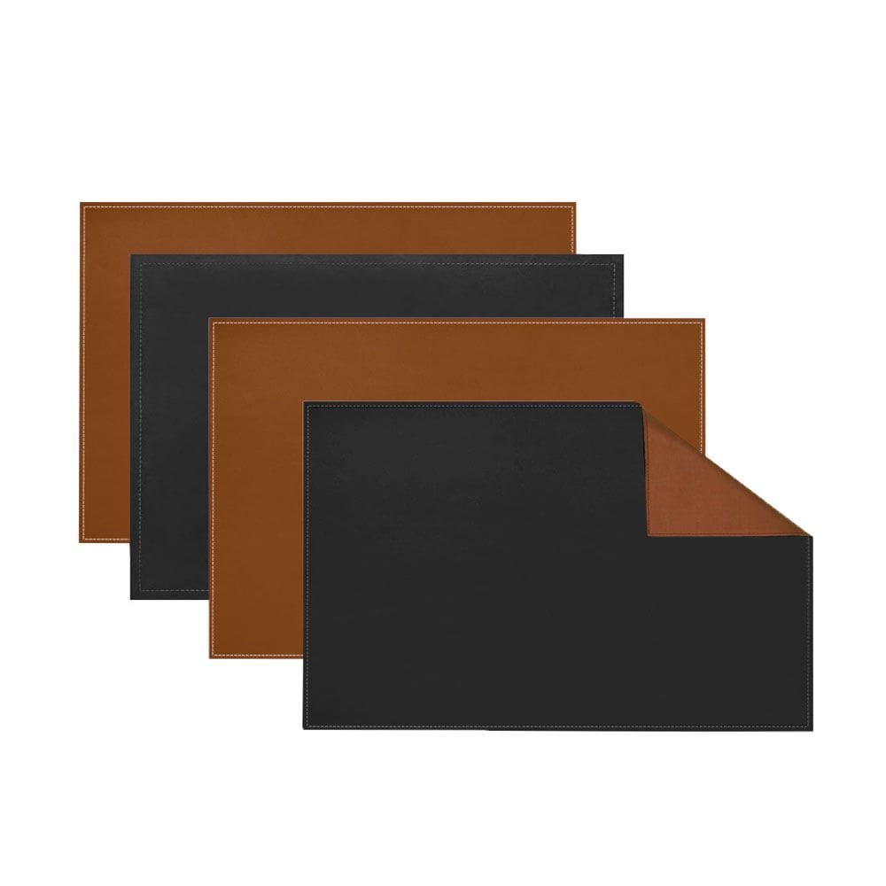 Jogo Americano Preto Marrom Dupla Face Restaurante 4un