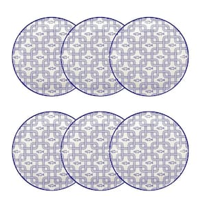 Jogo de 6 Pratos Sobremesa 20 Cm Floreal Náutico Oxford