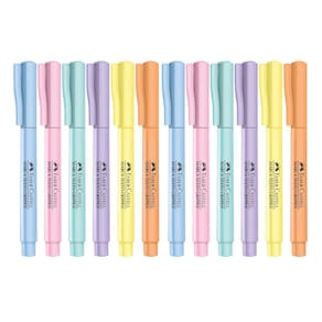 Kit 12 Canetas Marca Texto Faber Castell Grifpen Opções Tons Pastel, Neon (Cor à Escolher)