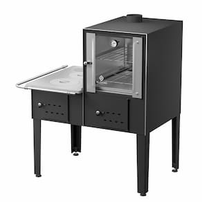 Forno Acoplado A Lenha Preto Chapa De Alumínio N°01 Esq