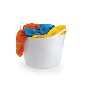 Balde Flexivel Cesto Multiuso Branco Roupa Brinquedos 15L