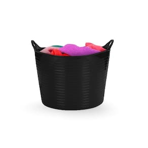 Balde Flexivel Cesto Multiuso Preto Roupa Brinquedos 15L