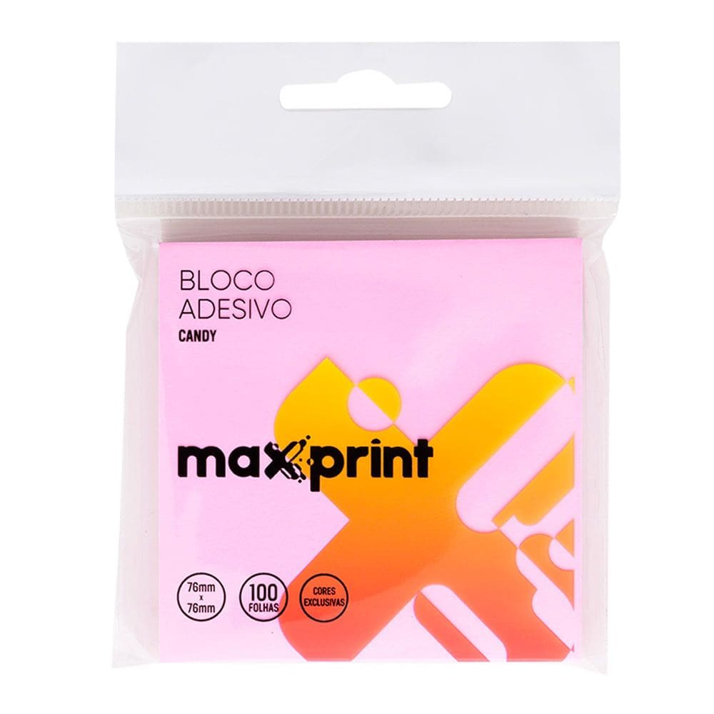 Bloco Adesivo Candy 76x76MM 100 Folhas Maxprint