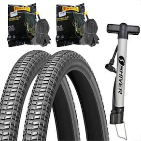 PAR Pneu Levorin Atacama Aro 26 x 1.95 + PAR Camara Pirelli bico grosso + Bombinha Bicicleta Bike