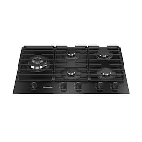 Cooktop 5 Bocas a Gás Mueller com Mesa de Vidro Temperado e Tripla Chama Preto Bivolt - MCG5BM