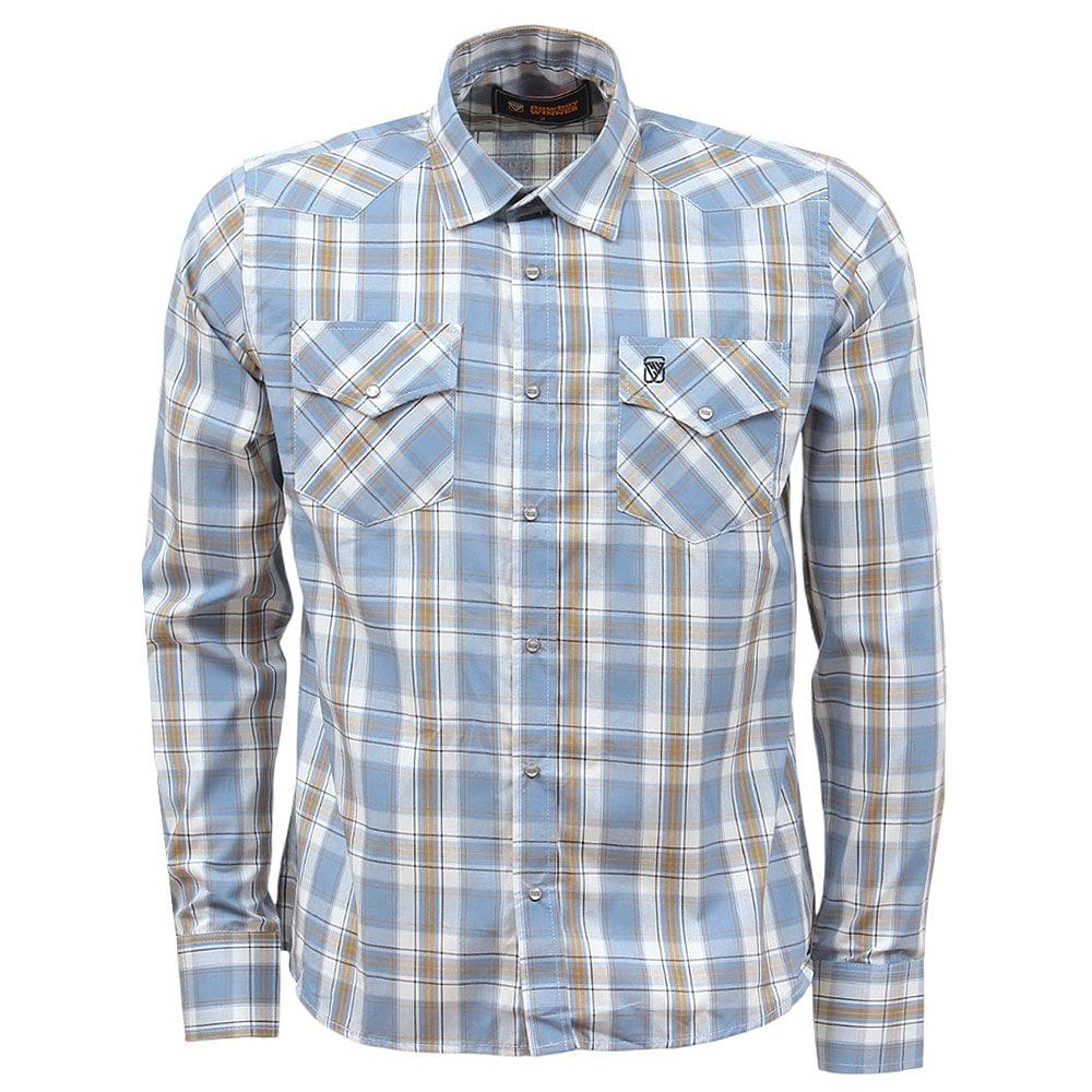 Camisa Masculina Manga Longa Azul Cowboy Winner 37684