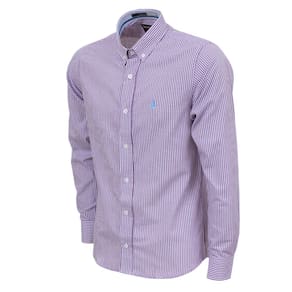 Camisa Masculina Xadrez Roxo Austin Manga Longa 34120