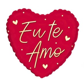 Balão Metalizado Coração Vermelho Eu Te Amo Cromus 18 Pol.