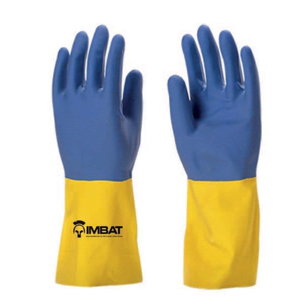 Luva Imbat Neoprotex Neoprene Azul Punho Amarelo Tamanho 10 - Embalagem com 1 Par