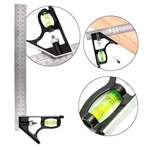 Esquadro Combinado com Nível Régua Inox com MedidordeÂngulo