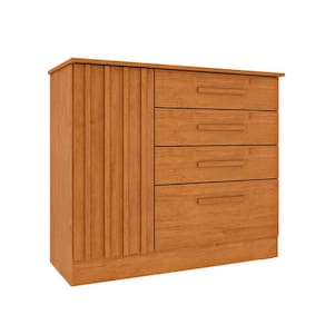 Cômoda Ravello sem Pés 1 Porta 4 Gavetas Cinamomo