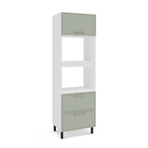 Paneleiro Amara 2 Portas 1 Gaveta Verde e Branco