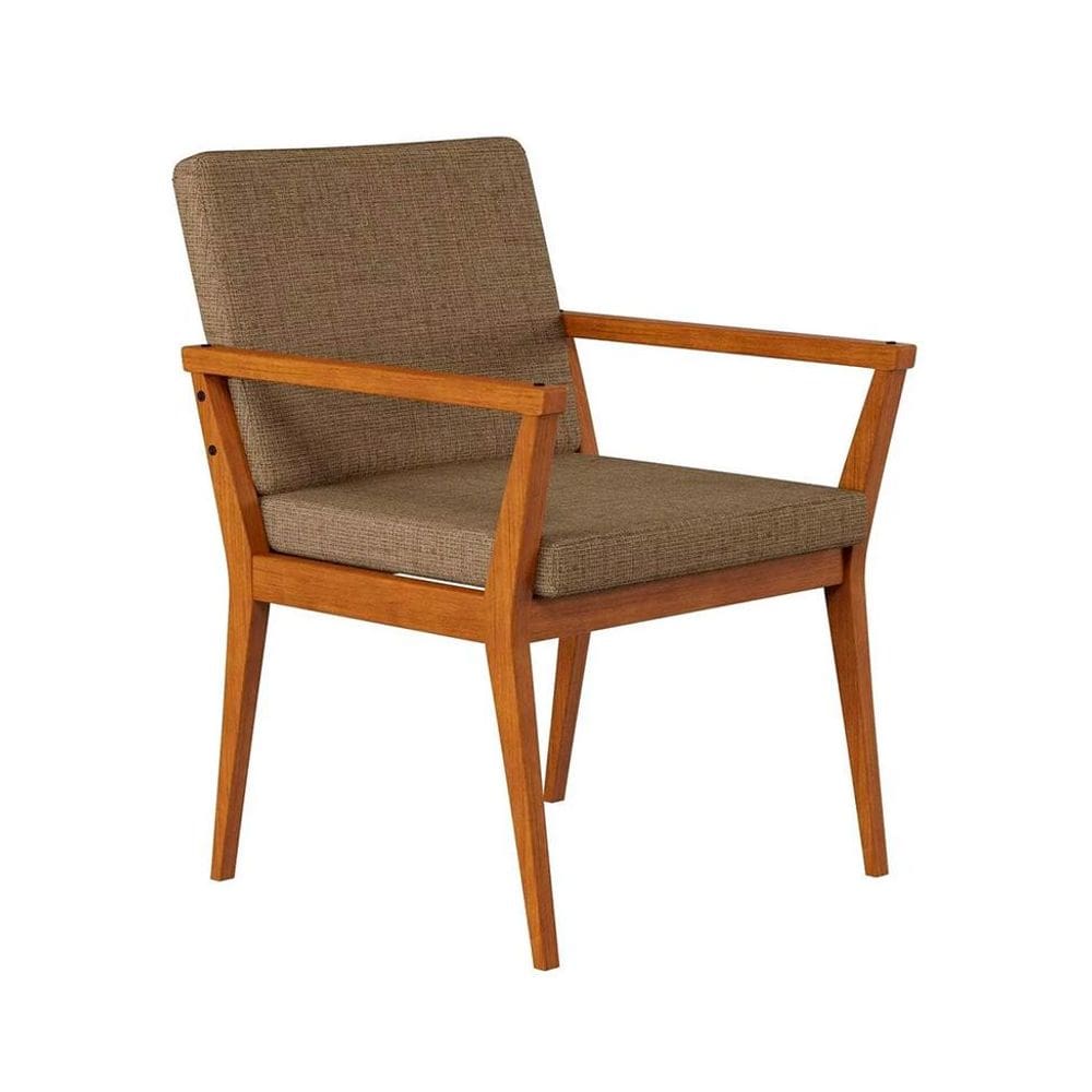 Poltrona Malibu Marrom e Madeira