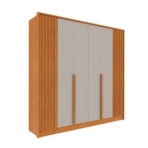 Guarda-Roupa Casal Vicenzo sem Pés 6 Portas 4 Gavetas Cinamomo e Off White