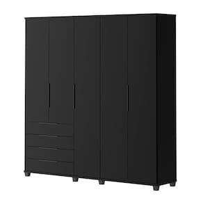 Guarda-Roupa Casal Allen 5 Portas 4 Gavetas Preto