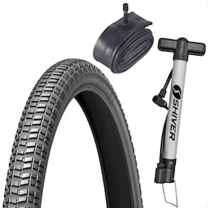 Pneu Levorin Atacama Aro 26 x 1.95 + Camara Shiver bico grosso + Bombinha Bicicleta Bike Mtb Dh