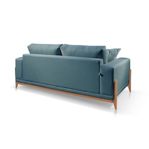 Sofá 2 Lugares Fixo Living Bellagio Linho Azul 1,9m