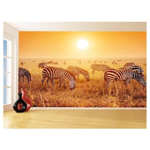 Papel De Parede 3D Animais Zebras Safári Savana 3,5M Anm580