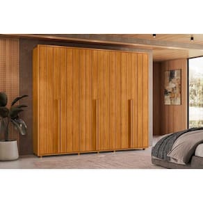 Guarda-roupa Volpi 100% MDF ripado 6 portas e 6 gavetas - Cinamomo - Madetec