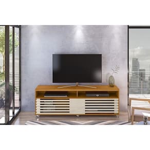 Rack Frizz Cross para TV de até 65 polegadas - Cinamomo Off White - Madetec