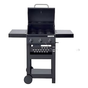 Churrasqueira A Gas 114x114x55cm Aco Black 3 Queimadores