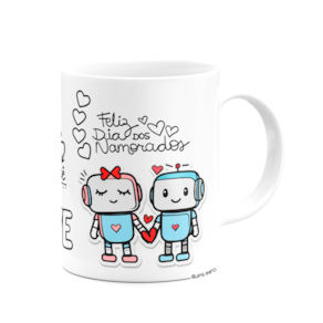 Caneca Namorados - Eu só penso em vc - Te amo - DroidLove