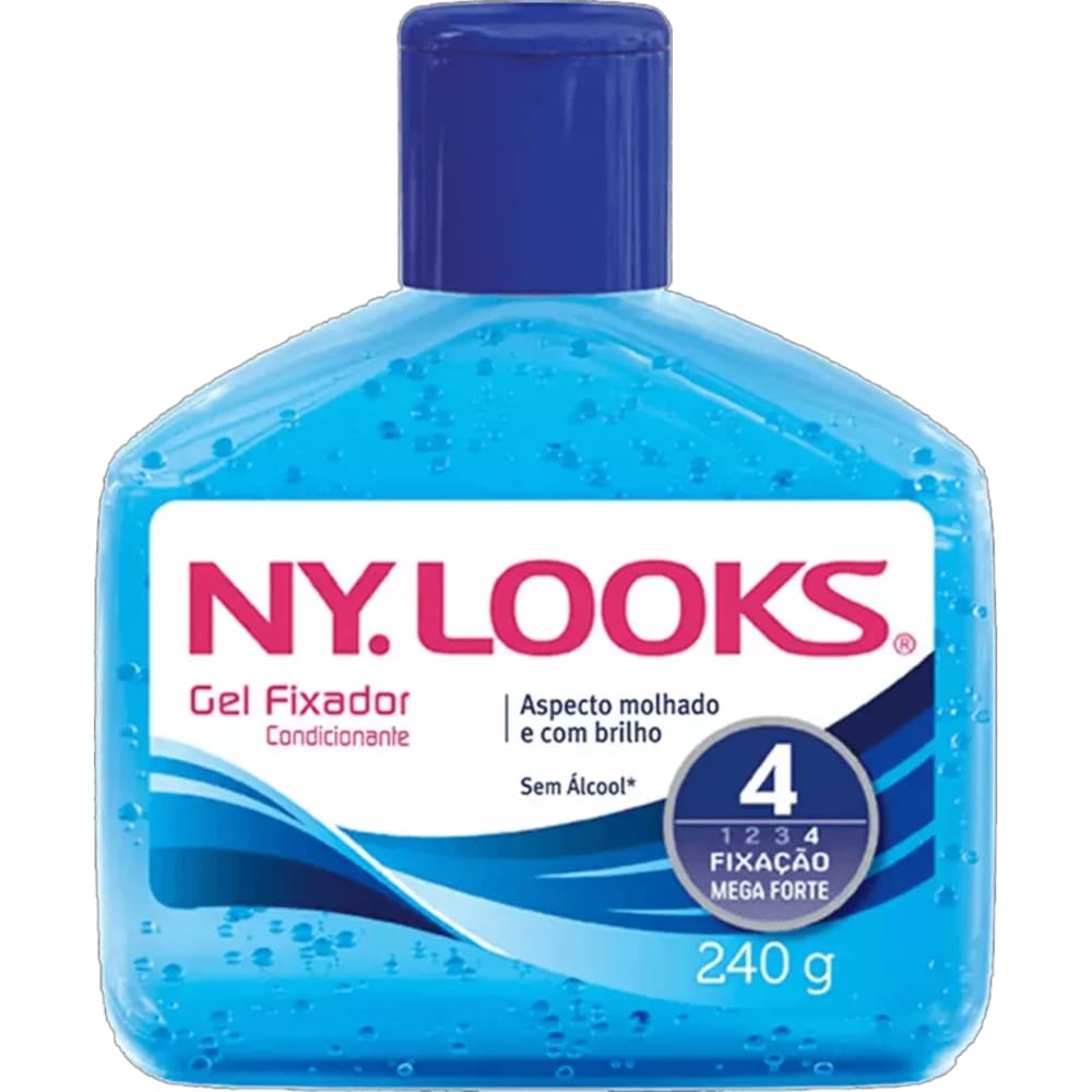 Kit Gel Ny Looks Azul Fixador Condicionante - 4 Unidades