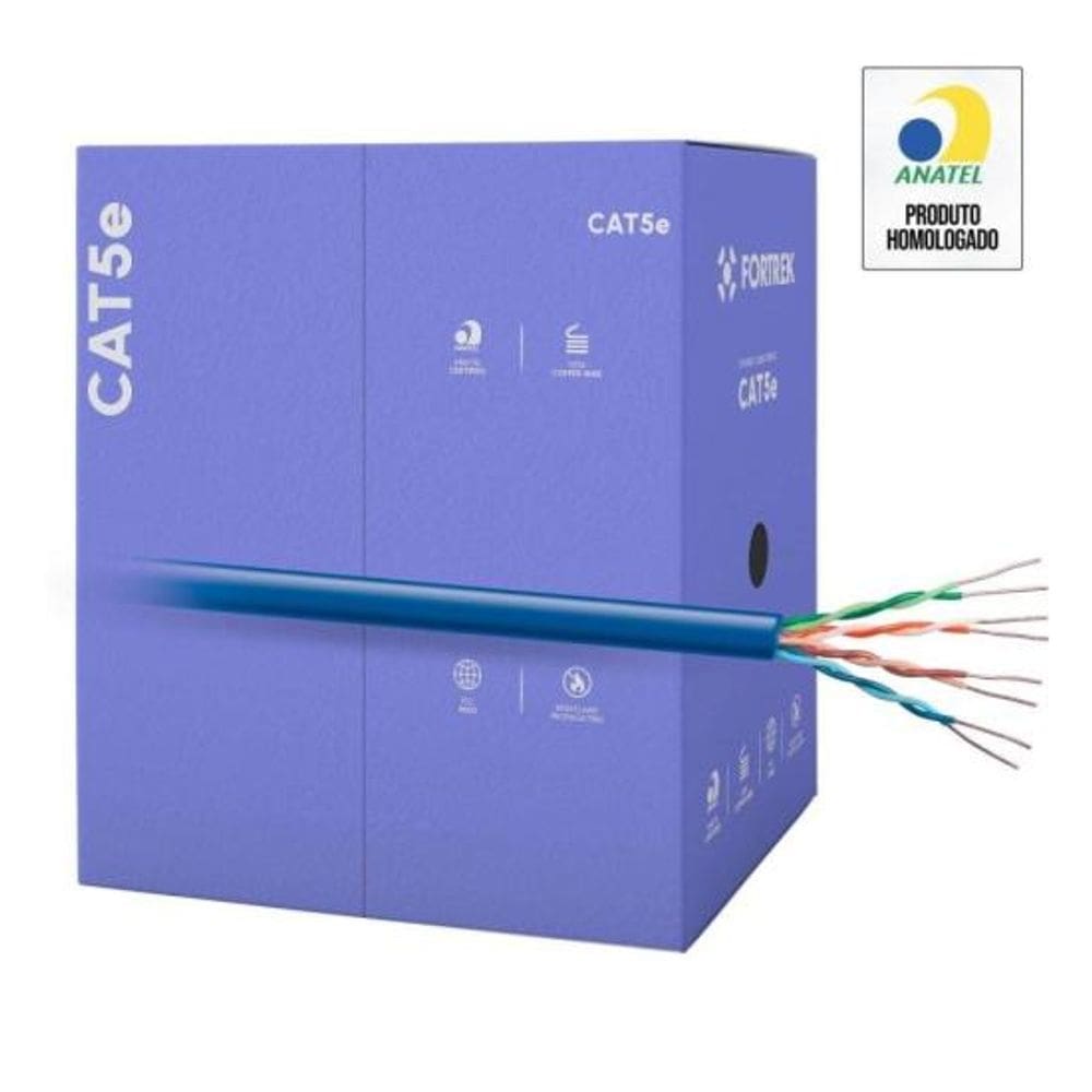 Cabo de Rede CAT5e 305m Fortrek FK 500 Azul
