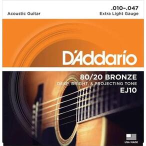 Encordoamento Violão D Addario .010-.047 80/20 Bronze