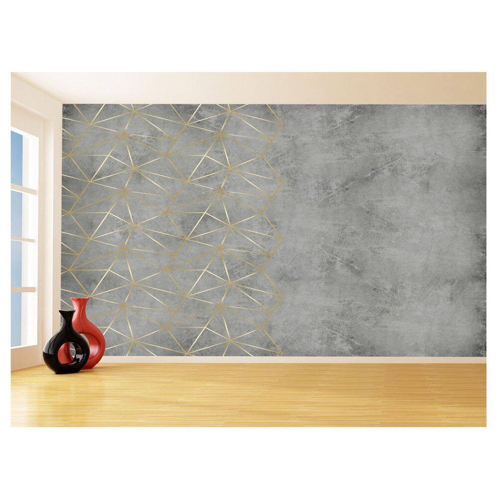 Papel De Parede 3D Concreto Queimado Risco Bege 3,5M Kkt73