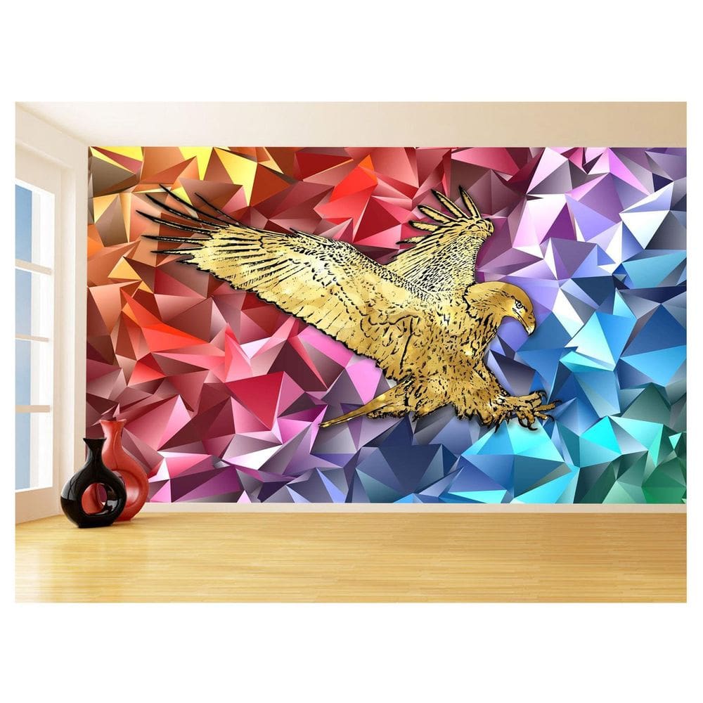 Papel De Parede 3D Animais Pop Art Águia Voando 3,5M Pxa254