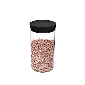 Porta Mantimentos Pote Transparente Tampa Preta 1,9L