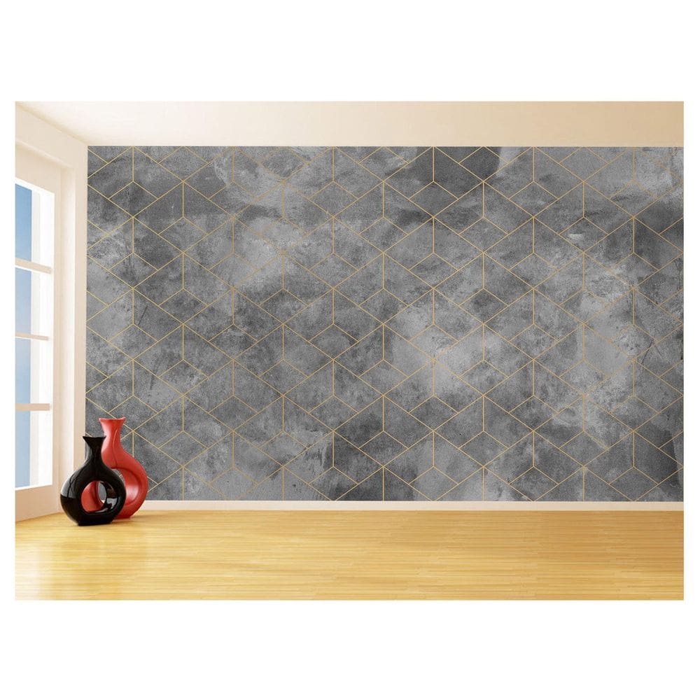 Papel De Parede 3D Concreto Queimado Risco Bege 3,5M Kkt165