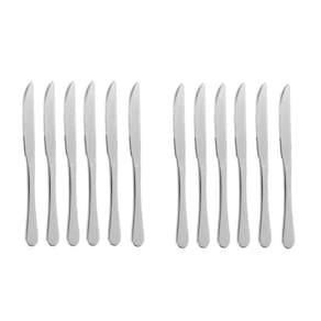 Faca de Mesa Churrasco Inox Resistente Serrilhada Elite 12un