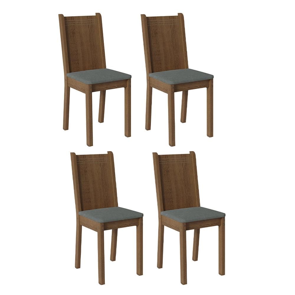 Kit 4 Cadeiras 4290 Madesa Rustic/Silver