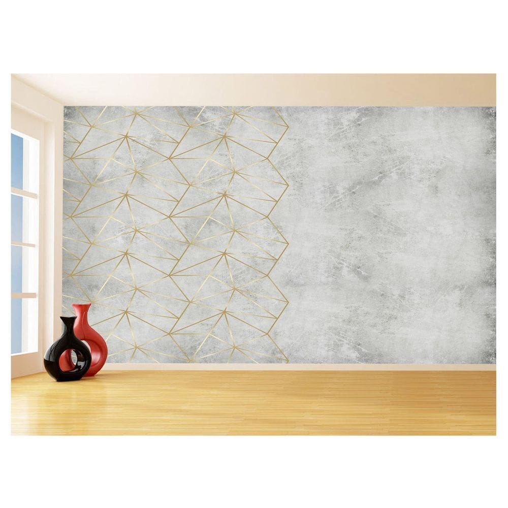 Papel De Parede 3D Concreto Queimado Risco Bege 3,5M Kkt77