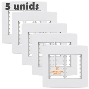 Placa 4x4 6 Módulos Para Interruptor e Tomada 5 unidades