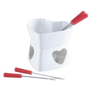 Aparelho de Fondue de Chocolate em Cerâmica 7 Peças Herstal Branco - Hauskraft