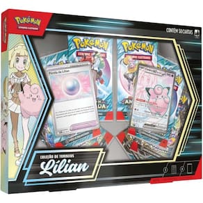 Box Pokemon Coleção de Torneios Lilian 50 Cartas Copag TCG