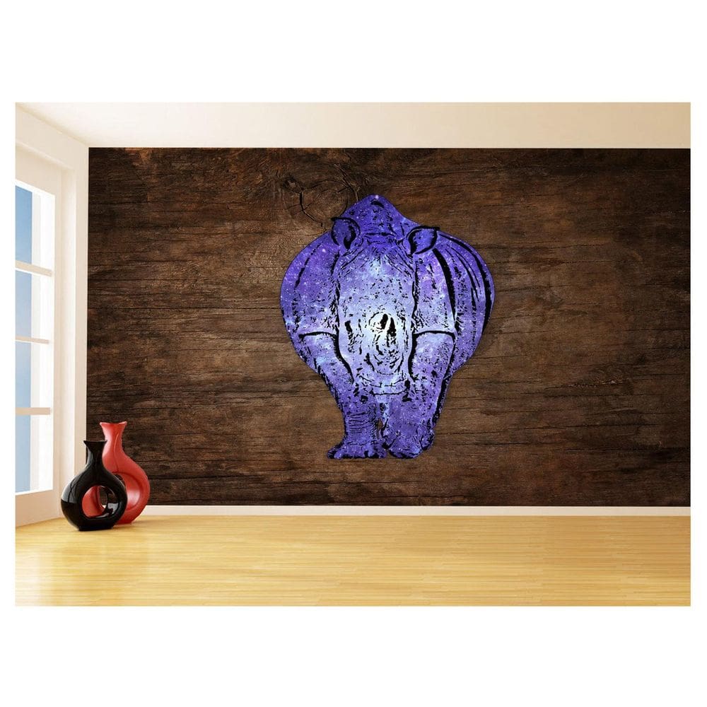 Papel De Parede 3D Animais Pop Art Rinoceronte 3,5M Pxa528